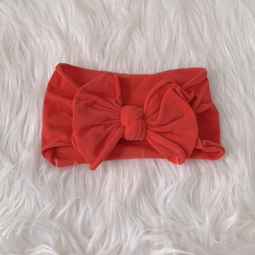 Baby Bling Fab-Bow-lous headband (Red/orange)